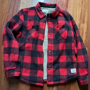 Boys Buffalo print Sherpa trucker jacket